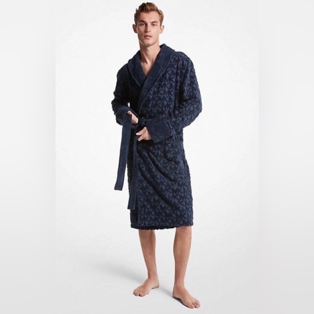 Michael Kors Terry Cloth Robe in Admiral Blue! Size L/XL